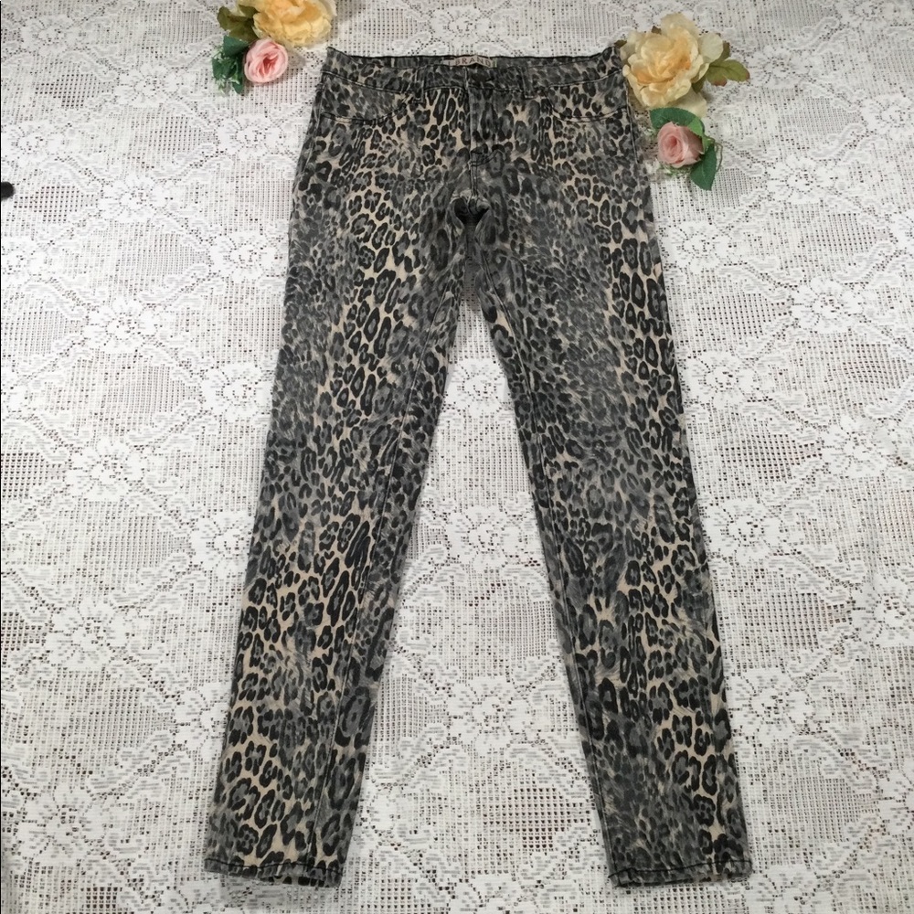 J Brand Snow Leopard Mid Rise Legging Jeans SZ 27